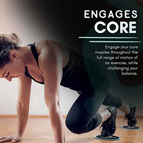 Mighty Buns - Core Sliders, Exercise Sliders for Improved Stability, Dual-Sided Workout Sliders Disc, Compact Sliders for Working Out With Mesh Bag, Mint, Set of 2