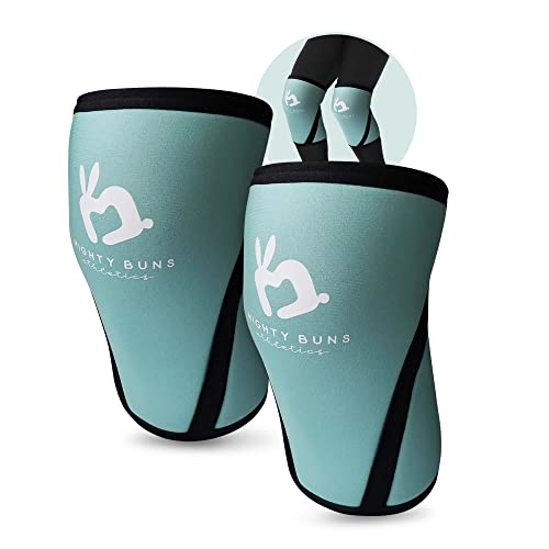Mighty Buns 7mm Neoprene Knee Sleeves (1 Pair) - Cute High Performance Knee Sleeves, Knee Compression & Support for Weightlifting, Powerlifting, Squatting for Women and Men
