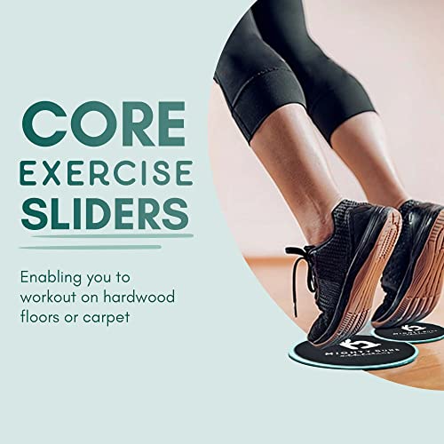 Mighty Buns - Core Sliders, Exercise Sliders for Improved Stability, Dual-Sided Workout Sliders Disc, Compact Sliders for Working Out With Mesh Bag, Mint, Set of 2