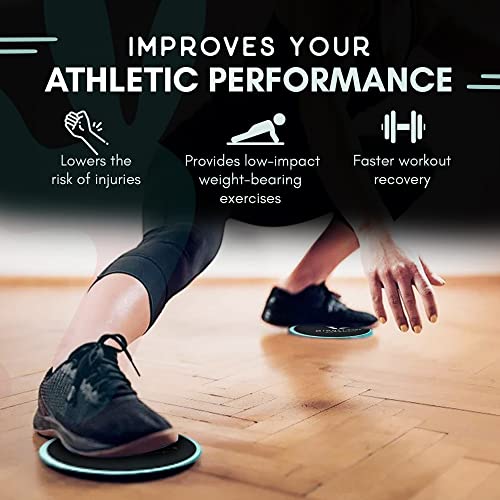 Mighty Buns - Core Sliders, Exercise Sliders for Improved Stability, Dual-Sided Workout Sliders Disc, Compact Sliders for Working Out With Mesh Bag, Mint, Set of 2