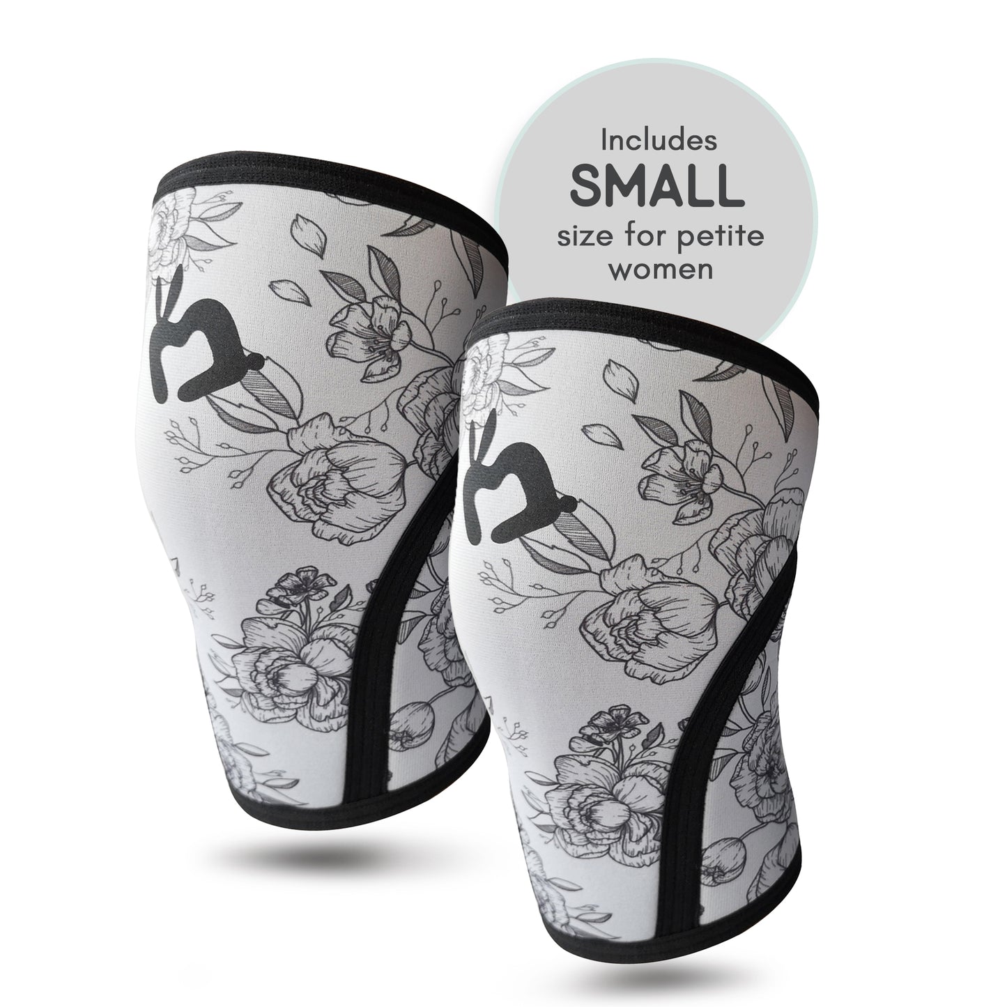 Mighty Buns 7mm Neoprene Knee Sleeves (1 Pair) - Cute High Performance Knee Sleeves, Knee Compression & Support for Weightlifting, Powerlifting, Squatting for Women and Men