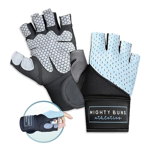 Mighty Buns Weight Lifting Gloves Full Palm Protection, Workout Gloves for Gym, Cycling, Exercise, Breathable, Lightweight for Mens and Women