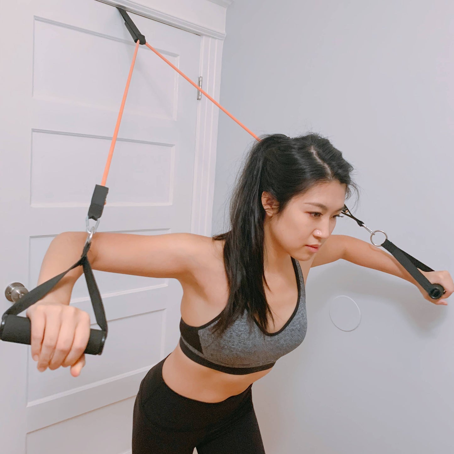 Mighty Buns Resistance Tube Band Set | Adjustable Weighted Exercise Bands with Handles, Door Anchor, Ankle Strap for Home Gym and Physical Therapy ( 6 pcs )