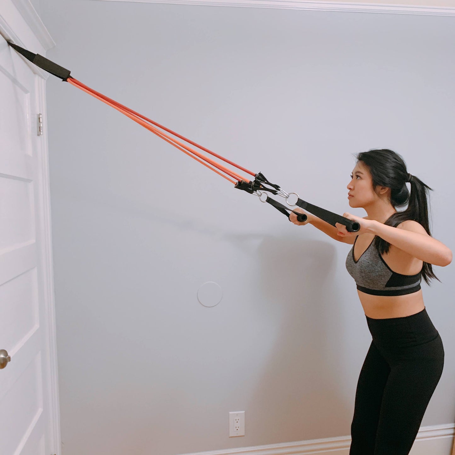 Mighty Buns Resistance Tube Band Set | Adjustable Weighted Exercise Bands with Handles, Door Anchor, Ankle Strap for Home Gym and Physical Therapy ( 6 pcs )