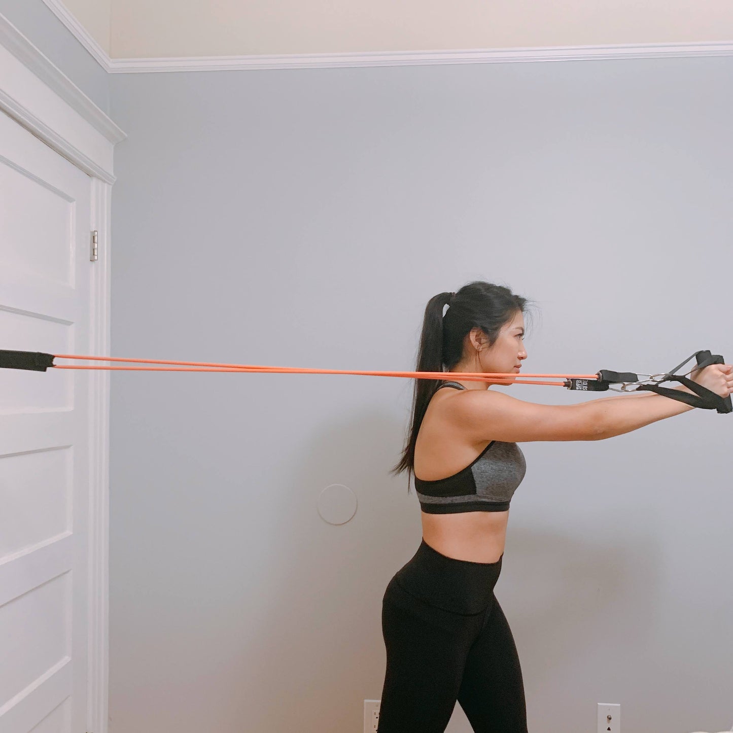 Mighty Buns Resistance Tube Band Set | Adjustable Weighted Exercise Bands with Handles, Door Anchor, Ankle Strap for Home Gym and Physical Therapy ( 6 pcs )