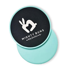 Mighty Buns - Core Sliders, Exercise Sliders for Improved Stability, Dual-Sided Workout Sliders Disc, Compact Sliders for Working Out With Mesh Bag, Mint, Set of 2
