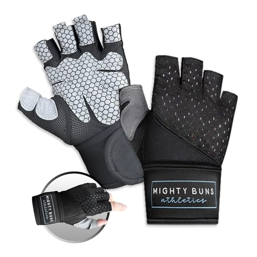 Mighty Buns Weight Lifting Gloves Full Palm Protection, Workout Gloves for Gym, Cycling, Exercise, Breathable, Lightweight for Mens and Women
