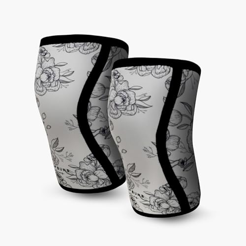 Mighty Buns 7mm Version 2 Knee Sleeves (1 Pair) | Knee Compression and Support for Weightlifting, Powerlifting, Crossfit, Weight Training, Gym and Home Gym Exercises